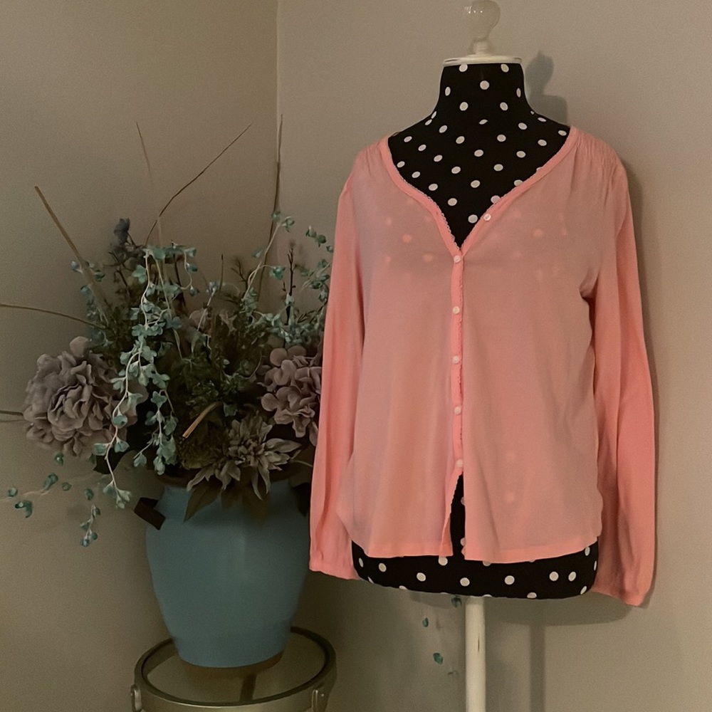 Spring Pink button down Top